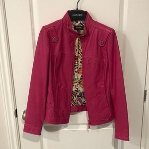 DANIER LEATHER JACKET MAGENTA PINK